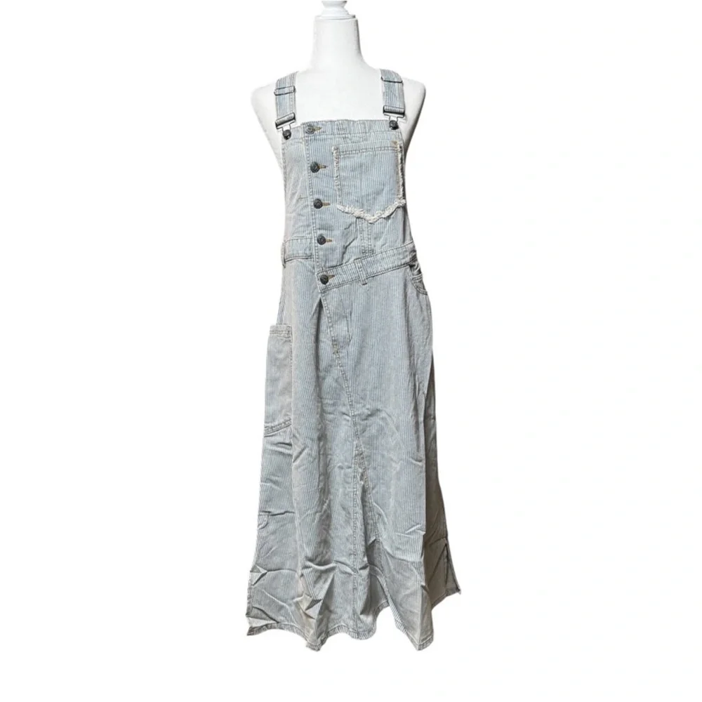 POL Striped Denim Overall Dress NWT - Picture 7 of 8